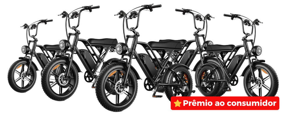 Cinco bicicletas elétricas — prêmio ao consumidor