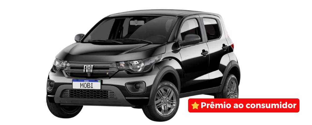 Carro 0 km Fiat Mobi preto — prêmio ao consumidor